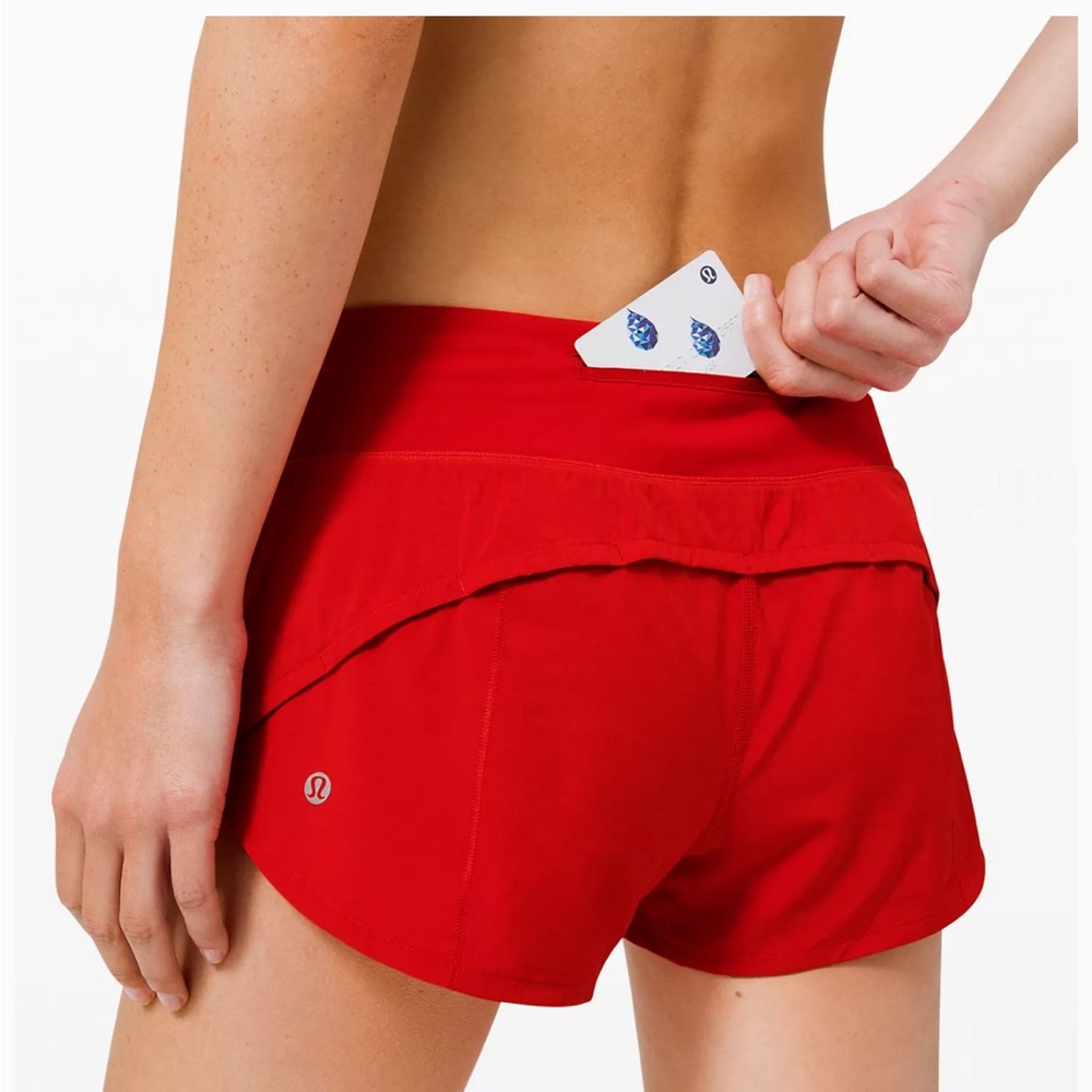 Red Lululemon Speed Up Shorts Size 4!!!